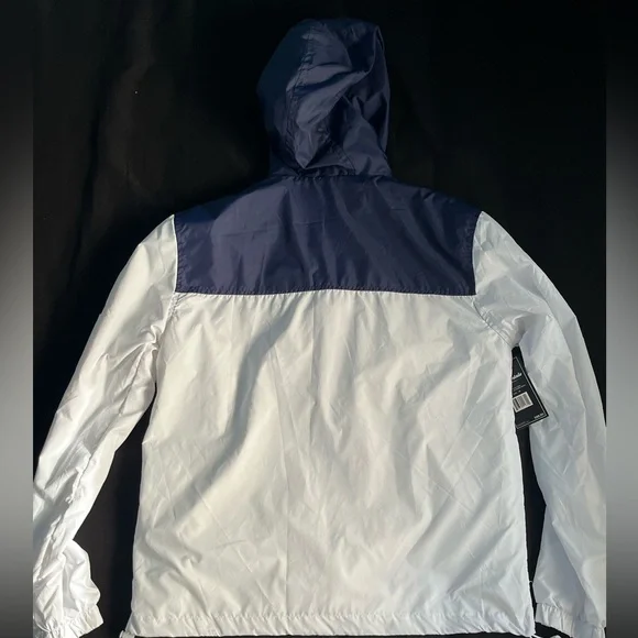 Aēropostale Men’s full zip hooded white/bluecrest windbreaker jacket - Picture 5 of 12